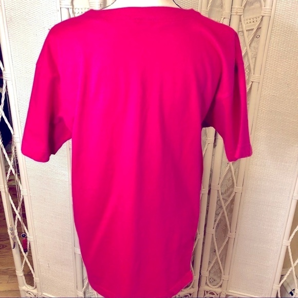 Vintage 1990s Tee Pink Embroidered Hats Evan Picone Short Sleeve size Large - Picture 7 of 15